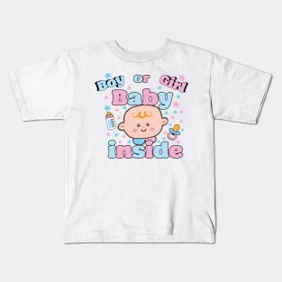 Gender reveal: Baby inside Kids T-Shirt